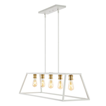 Floyd 38" Adjustable Iron Farmhouse Vintage LED Dimmable Pendant - JONATHAN Y